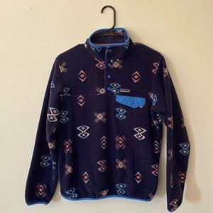 Patagonia Women’s Lightweight Synchilla Snap-T Fleece Pullover Small Navy